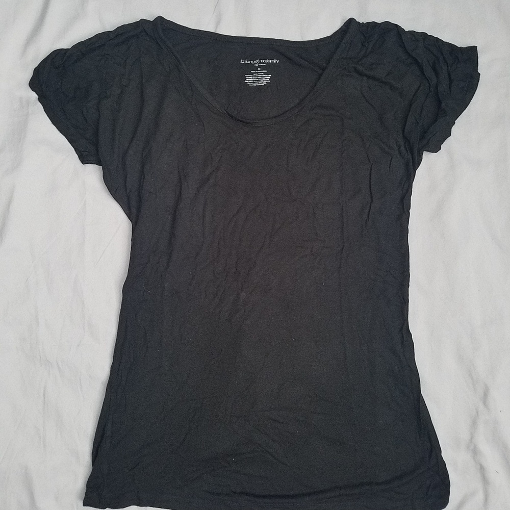 Liz Lange Maternity Top Shirt Medium Black